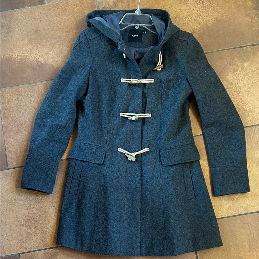 ASOS Charcoal Toggle Utility Winter Coat